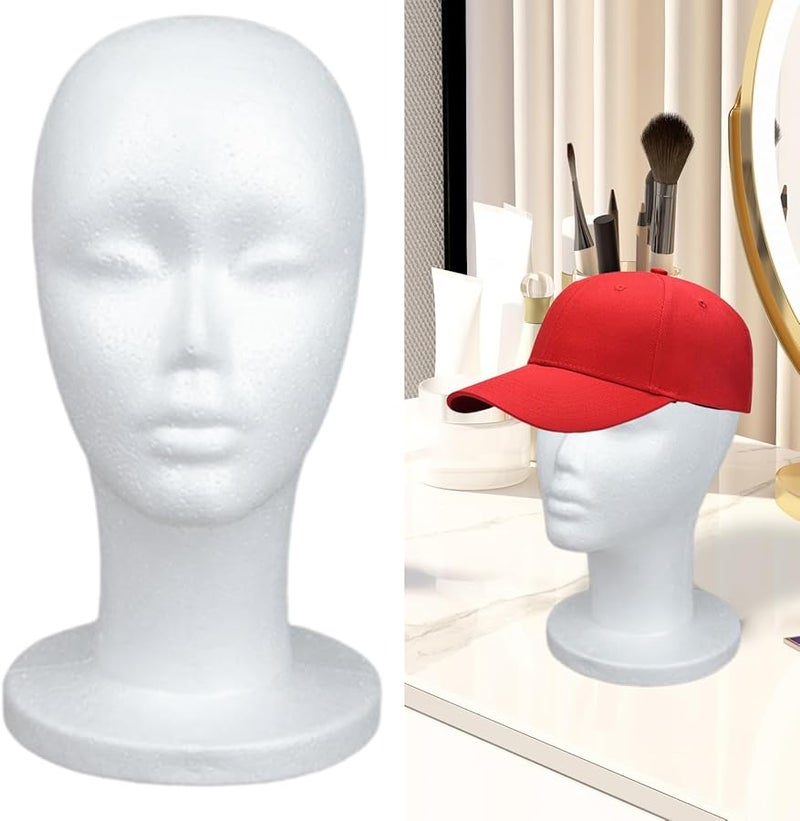 White Foam Wig Head Mannequin Display Model for Hairpieces Jewelry Accessories - Image 3